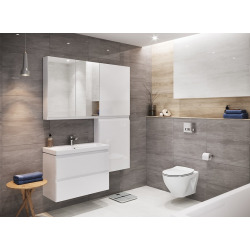 Pack WC autoportant + Cuvette Cersanit sans bride + Abattant softclose + Plaque chrome (ProjectCersanit-1)