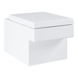 Cuvette Cube Ceramic sans bride avec fixations invisibles Blanc alpin + Abattant softclose (CubeCeramic)