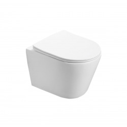 Pack WC Bâti-support + WC Swiss Aqua Technologies sans bride et fixations invisibles + Plaque chrome mat (ViConnectInfinitio-3)