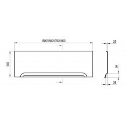 Classic Tablier de baignoire en acrylique 160cm, Blanc (CZ001S0A00)