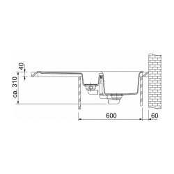 Orion - OID 651 Tectonite® Carbone Evier à encastrer 2 cuves