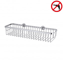 Aluxx Pannier de bain/douche en aluminium chromé inoxydable 45x12,5 cm, Pose facile sans perçage (40206-00000-00)