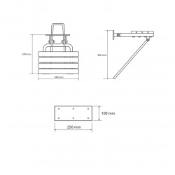  HELP Siège de douche rabattable avec jambe de sécurité 44x46x47cm en Acier inoxydable brossé, Blanc (301102182)