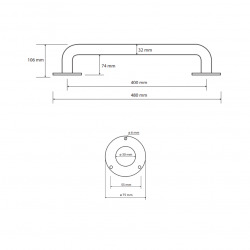  Help Barre de maintien fixe 40cm, Comaxite, Blanc (301100404)