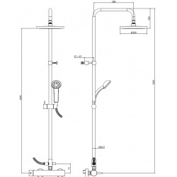 STICK FIX Colonne de douche complète avec mitigeur à levier + Douchette à main + Flexible, Chrome (ZCOL686)  STICK FIX Colonne de douche complète avec mitigeur à levier + Douchette à main + Flexible, Chrome (ZCOL686)
