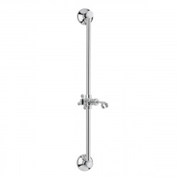 Ricordi Set de douche vintage avec barre de douche 60cm, Chrome/Blanc (ZSAL010)