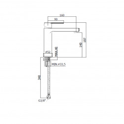  Ringo West Mitigeur de lavabo avec mousseur, Noir mat (RIN074NO)