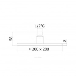  Syncro Douche de tête carrée 20x20cm, 1 jet, Noir mat (ZSOF075NO)