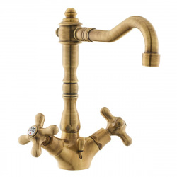 Ricordi Mélangeur de lavabo XL avec tirette et bonde, Design vintage, Bronze (IR085BR)