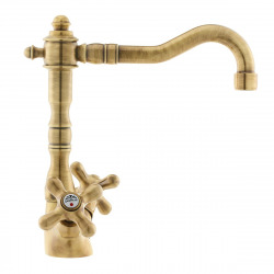 Ricordi Mélangeur XL de lavabo  avec tirette et bonde, Design vintage, Bronze (IR085BR)  Ricordi Mélangeur XL de lavabo  avec tirette et bonde, Design vintage, Bronze (IR085BR)