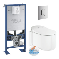 Pack WC Bâti RapidSLX autoportant + WC lavant suspendu Sensia Arena technologies SkinClean & Aquaceramic (RapidSLXautoArena)