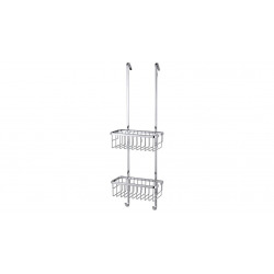  Aluxx Etagère 2 paniers à suspendre 75x25x16,3cm, Aluminium, Chrome, pose facile sans perçage (40204-00000-00)