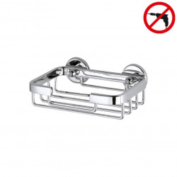 Aluxx Porte-savon 4,6x13,5x9,5cm, Aluminium, Chrome, pose facile sans perçage (40208-00000-00)