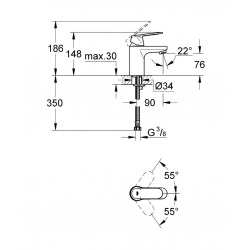  Eurosmart Cosmopolitan  Mitigeur monocommande 1/2" lavabo Taille S (32824000)