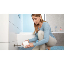 Moon Stockeur de papier toilette en Acier inoxydable brossé, pose facile sans perçage (40313-00000-00)