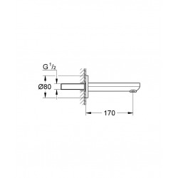 Grohe Eurosmart Cosmopolitan - remplissage de bain, chrome (13261000)  Grohe Eurosmart Cosmopolitan - remplissage de bain, chrome (13261000)