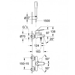 Eurosmart Cosmopolitan  Mitigeur monocommande 1/2" bain/douche (32832000)