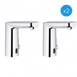 Eurosmart Cosmopolitan E Lot de 2 mitigeurs lavabo infrarouge 1/2″ avec limiteur de température ajustable, Chrome (36327001-DUO)