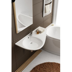 Ravak Avocado Comfort lavabo suspendu asymétrique 85 × 45 cm droite avec trop-plein, blanc
