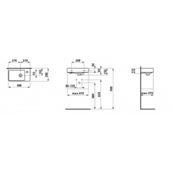 Pro S Lavabo 48x28x15 cm avec trou pour robinetterie à droite, Céramique, Blanc (H8159544001091)
