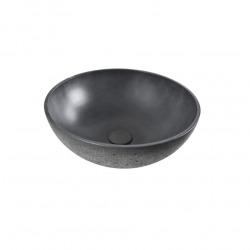 Cemento Set vasque à poser en béton ciré 42x42 cm + Bonde avec couvercle en béton anthracite (CEM4242A-SET)