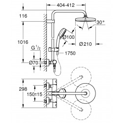  Tempesta Cosmopolitan System 210 Colonne de douche thermostatique (G-27922001)