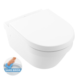 Pack WC bâti-support extra-plat + WC Architectura sans bride + Abattant softclose + Plaque blanche (SLIM-Architectura2-C)