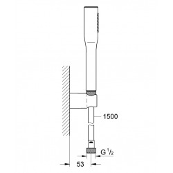 Euphoria Cosmopolitan, Stick Set de douche 1 jet, Chrome (27369000)  Euphoria Cosmopolitan, Stick Set de douche 1 jet, Chrome (27369000)