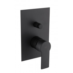  by Paffoni Set de douche tout en 1 avec douche de tête 20cm + Douchette 1 jet, Noir mat (SATBSBW215-SET)