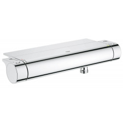Grohtherm 2000 Set mitigeur thermostatique douche + Douchette 1 jet + Flexible et support mural, Chrome (34469001-Euphoria)