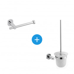 Grohe BauCosmopolitan Set d'accessoires avec Brosse WC murale + Dérouleur  de papier en métal, Chrome (40463001-DUOESSENTIALS) - Livea Sanitaire