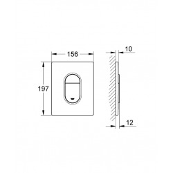 Arena Cosmopolitan Plaque de commande WC chromé mat (38844P00)