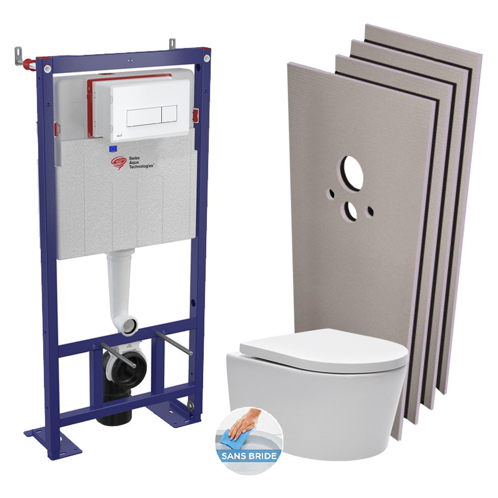 Swiss Aqua Technologies Combi WC à poser sans bride, avec abattant  softclose - remplissage par le bas (SATBRE030RREXVP) - Livea Sanitaire
