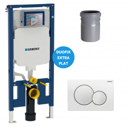 Duofix Pack Bâti-support extra-plat 114 cm UP720, gain de place + Plaque double touche SIGMA 01 blanche (111.796.00.1-B)