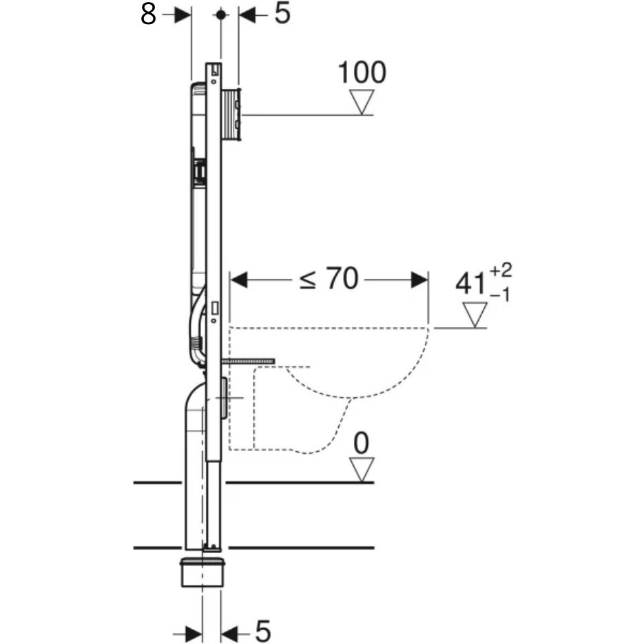 Bâti-support DUOFIX Geberit pour bidet suspendu - 111.510.00.1 - GEBERIT -  111.510.00.1