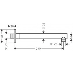 Vernis Shape Bras de douche M 1/2" 240 mm, Noir mat (26405670)  Vernis Shape Bras de douche M 1/2" 240 mm, Noir mat (26405670)