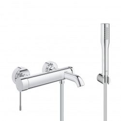 Set bain/douche Mitigeur thermostatique Essence + Douchette stick 1 jet Euphoria Cosmopolitan, Chrome (33624001-Euphoria)