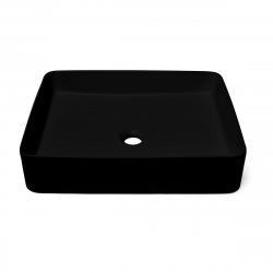 Set Vasque Infinitio à poser 50x40 cm + Bonde, Noir mat (SATINF5040BKM-SET_BP)
