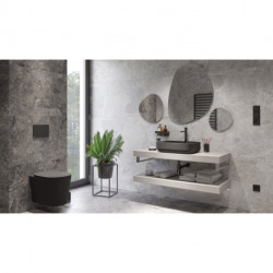  Set Vasque Infinitio à poser 50x39 cm + Bonde, Noir mat (SATINF5039BKM-SET_BP)