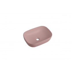 Set Vasque Infinitio à poser 45,5x32,5 cm + Bonde, Rose mat (SATINF4532PM-SET_BP)
