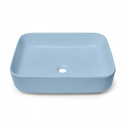 Set Vasque Infinitio à poser 50x39 cm + Bonde, Bleu mat (SATINF5039LBLM-SET_BP)