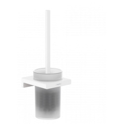 AddStoris Porte-brosse WC mural en verre mat, Blanc mat (41752700)
