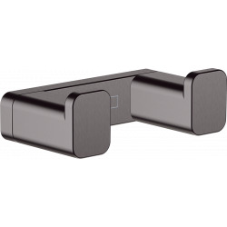 AddStoris Crochet double métallique 6,6x2x3,6cm avec fixations cachées, Noir chromé brossé (41755340)