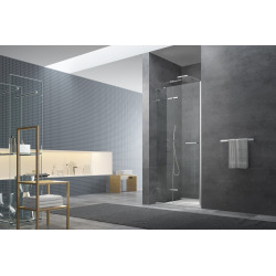 TGD Porte de douche 90x195cm en verre transparent Easy Clean, Chrome (SIKOTGD90CRT)