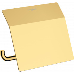 AddStoris Porte-papier WC mural avec couvercle, Aspect doré poli (41753990)