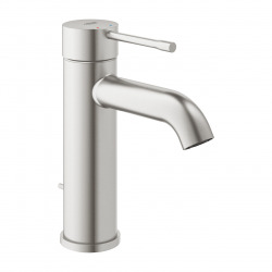 Grohe Essence Mitigeur monocommande taille S avec tirette et vidage, cartouche en céramique, Supersteel (24171DC1)