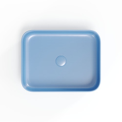 Infinitio Vasque à poser 50x39 cm, sans trop-plein, Bleu mat (SATINF5039LBLM)