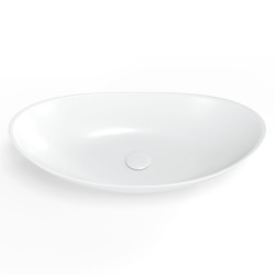 Set vasque à poser Infinitio 61,5x36 cm sans trop-plein + bonde blanc mat (SATINF61536M-SET_BP)