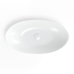 Set Vasque Infinitio à poser 61.5x35 + Bonde, Blanc (SATINF61536M-SET_BP)