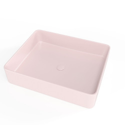 Set Vasque Infinitio à poser 50 x 40 x 11 cm + Bonde, Rose mat (SATINF5040PM-SET_BP)